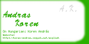 andras koren business card